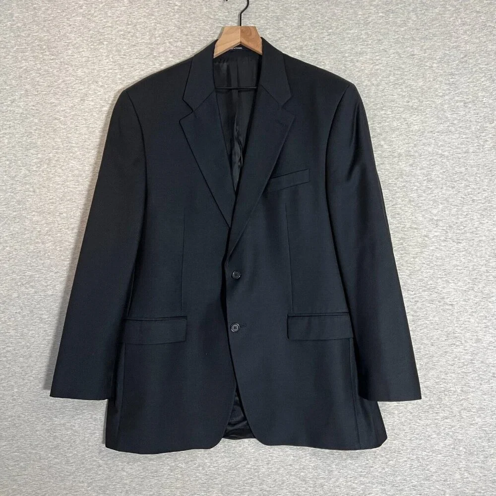 Vintage 90's Chaps Ralph Lauren Blazer Mens 43L Navy Wool Cashmere Blend Classic